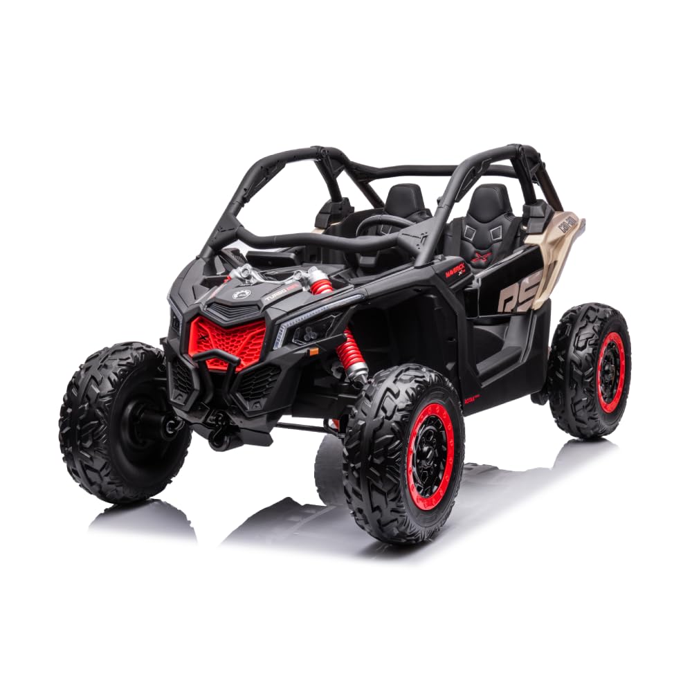 DE VES SPORT Can-Am Maverick Électrique 24 V | Buggy Tout Terrain pour Enfant avec Licence Officielle, 2 Places, Roues en Caoutchouc EVA et Suspension – pour Enfants de 1 à 7 Ans
