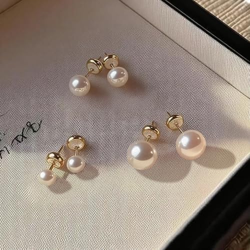 Natural Freshwater Cultured Pearl Stud Earrings, AAAA+Handpicked, Sterling Silver 18K Gold Plated Hypoallergenic Earring Studs Jewelry For Women4