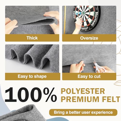 Image of XSEINO Gray Large Felt Fabric 36 inch X 36 inch(1 Square Yard), 1.4 mm Thick Soft Felt Fabric Sheet for Crafts, Gray Series Colors Soft Nonwoven Fabric, Fit for Decoration, Sewing, DIY Crafts