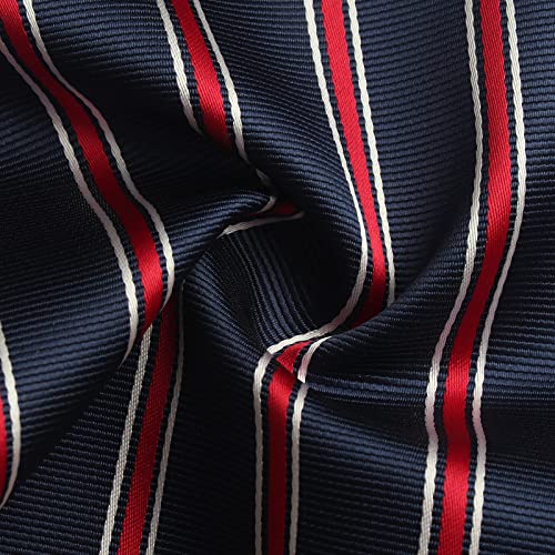 Image of Striped Plaid Polka Dot Mens Tie Formal Necktie Pocket Squares Ties Clips Cufflinks Classic for Men Set