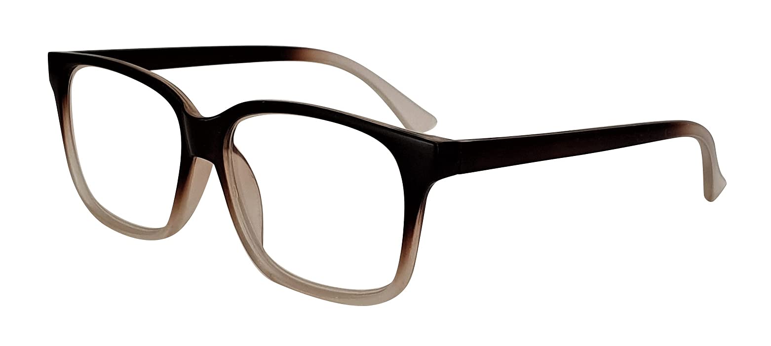 Fads & Fashions Unisex Brown Geek/Nerd Oversized Stylish Retro Sturdy Reading Glasses With Metal Hinges Model Tn44 ( 1.5)