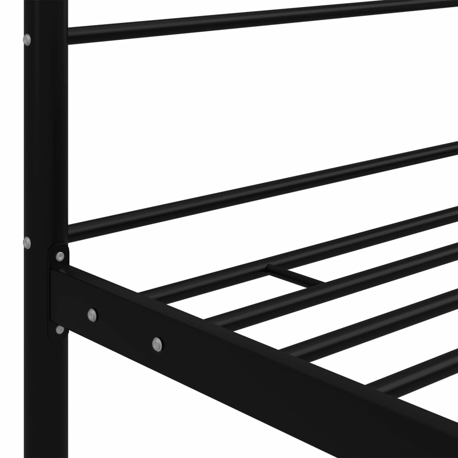 Homgoday Telaio per letto a baldacchino nero in metallo, 100 x 200 cm, letto con doghe, adatto a un materasso da 100 x 200 cm, telaio per letto a piattaforma senza materasso per camera da letto,