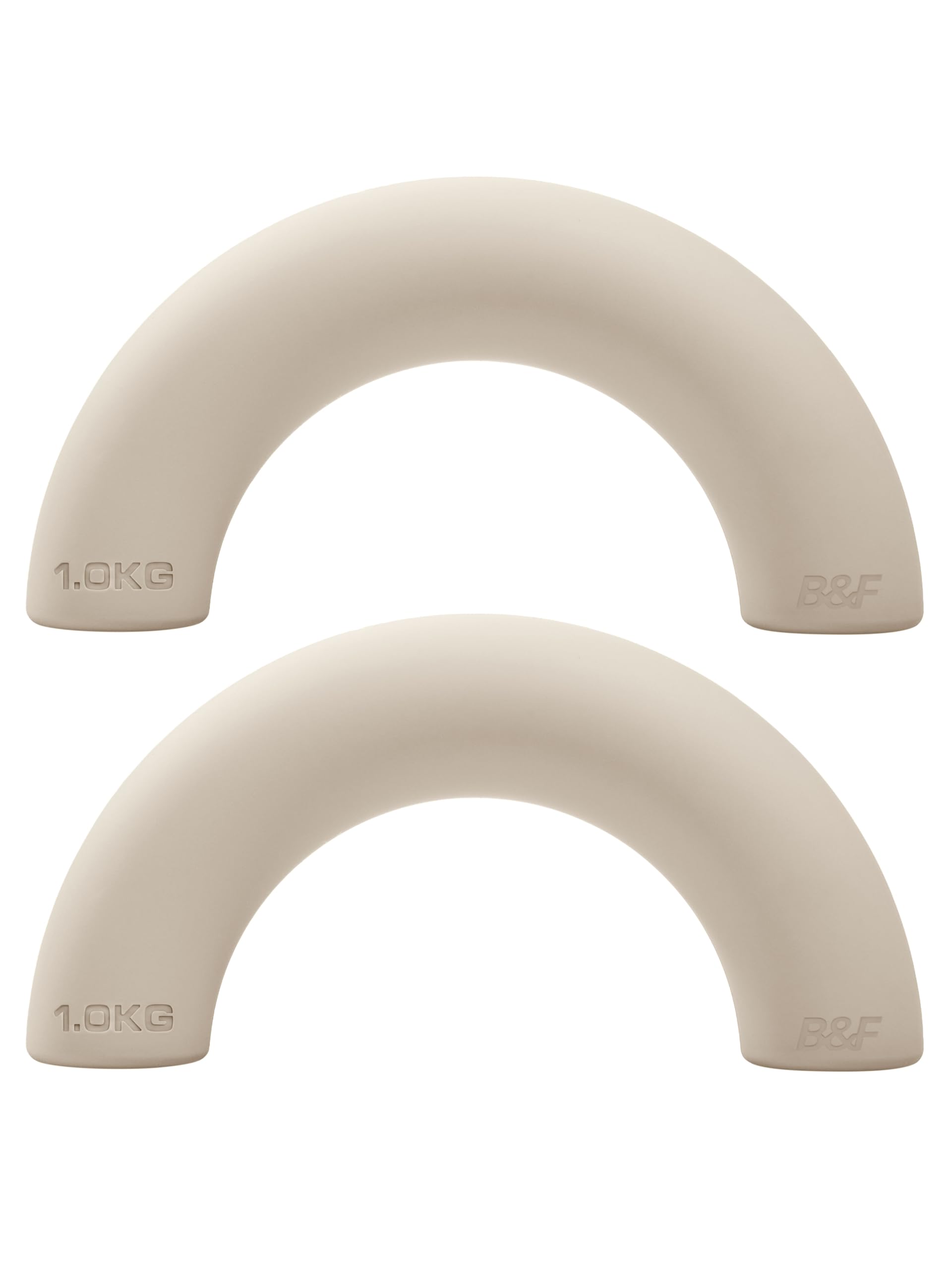 Arch Hand Weights 2kg Set (1kg each) – Curved Dumbbells with Soft-Touch Silicone Grip – Ergonomic Elegant Arc Weight Bars for Walking, Yoga, Pilates & Strength Training