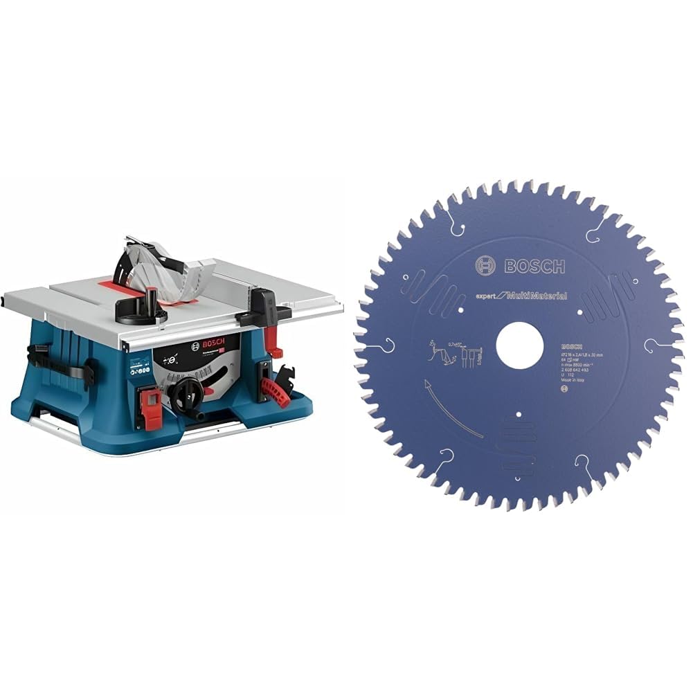 Bosch Professional: piła stołowa GTS 635-216 1 600 W, średnica tarczy pilarskiej 216 mm & Bosch Professional Brzeszczot do piły tarczowej Expert for Multi Material