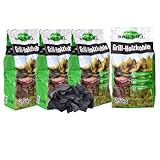 BIOGRILL Grill Holzkohle 2,5 kg aus Buche/Eiche/Esche – BBQ Kohle für Holzkohlegrill, Steakhouse – Premium Qualität, Hartholz Grillkohle für Perfektes Grill, Extra Lange Glut, Charcoal (10 kg)