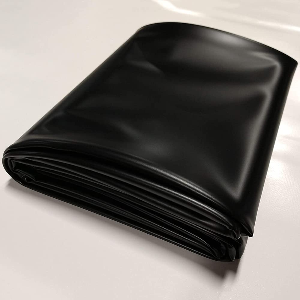 Schwarze HDPE-Gummi-Teichfolie, 8 x 8 m, vorgeschnittene, wasserdichte Membran für reißfeste und langlebige Teichfelle