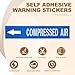 MECCANIXITY Self-Stick Compressed AIR Sticker Pipe Flow Arrow Marker 1-3/5 x 8 Inch Pipe Identification Marking Labels Left-Pointing for Air Compressors White on Blue, Pack of 30