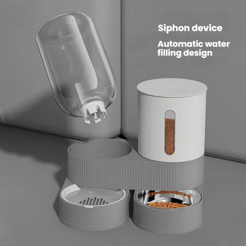 Gravity Cat Dog Feeder and Water Dispenser, 2 in 1 Automatic Cat Feeder with 360 Degree Rotatable, 2 Pack Large Capacity Self Feeding for Small Medium Dog Puppy Kitten - Image 4