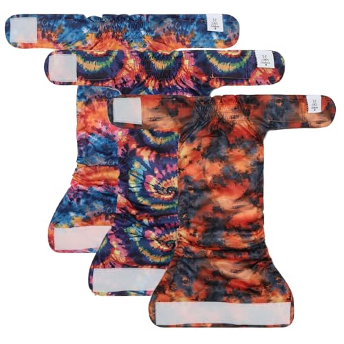 Image of CuteBone Washable Dog Diapers Female No Tail Hole 3 Pack Reusable Doggie Period Training Pants for Docked-Tail Frenchie French Bulldog Boston Terrier Without Tail WWD28XL