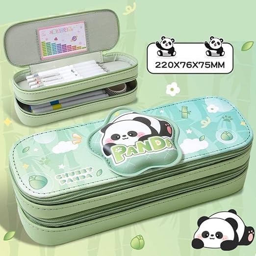 Image of DEOXY Panda Themed Pencil Case with Super Large Capacity Cute Pencil Box,Pencil Bag Aesthetic School Supplies,Stationery Bag Zipper Pencil Pouch for Girls & Boys (Panda)