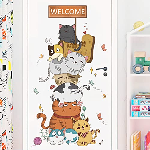 Vinilo decorativo de pared con diseño de gatitos apilados miniatura 5