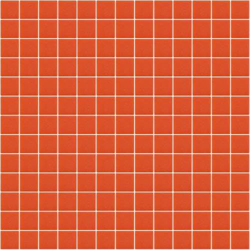 13 x 13 In. Tangerine Glass Orange Mosaic Tile Kitchen, Bathroom