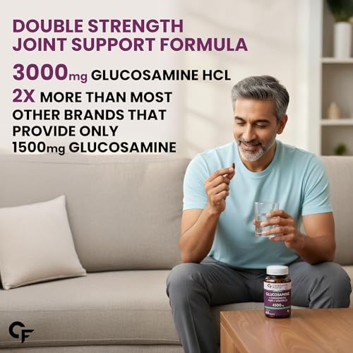 Image of Carbamide Forte Glucosamine Tablets For Joint Support Supplement with Vitamin D3 & Glucosamine Chondroitin MSM | Joint Cartilage Support & Muscle Health | Joint Support Tablets - 60
