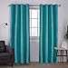 Produktbild Exclusive Home Curtains EH800905 284G Vesta Verdunkelungsvorhang, schwer, strukturiert, Leinen, 1 Paar mit Ösen, 132 x 213 cm, Blaugrün, 2 Stück