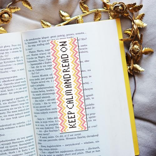 Image of FREEBLOSS 6 Set Cross Stitch Bookmark Kit Stamped Cross Stitch Kit Read Text Stamped Embroidery Bookmark with Instruction Cross Stitch Kits for Adults DIY Bookmark Kit 8.66''x3.14''