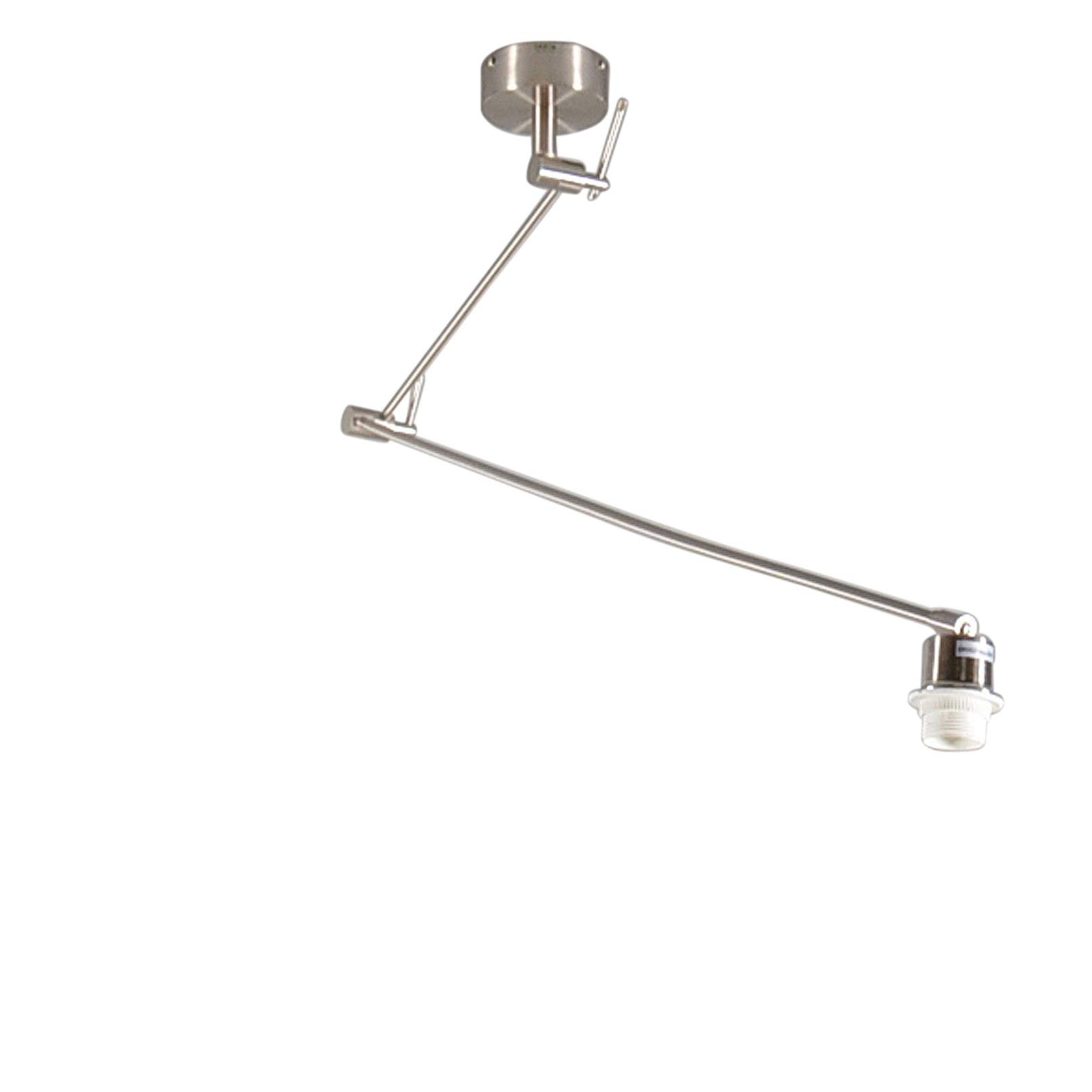 Qazqa Moderno Lámpara colgante acero descentrada orientable sin pantalla - BLITZ I Acero Redonda/Alargada Adecuado para LED Max. 1 x 60 Watt