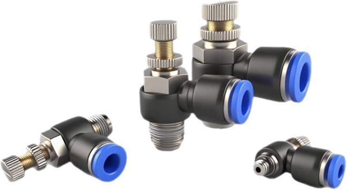 Blue Sl Pneumatic Throttle Valve Connector Sa6/8/10 One-Way Pipeline Cylinder Sl4-M5/6-01/8-02/03 1Pcs(Sl4-02(blue))