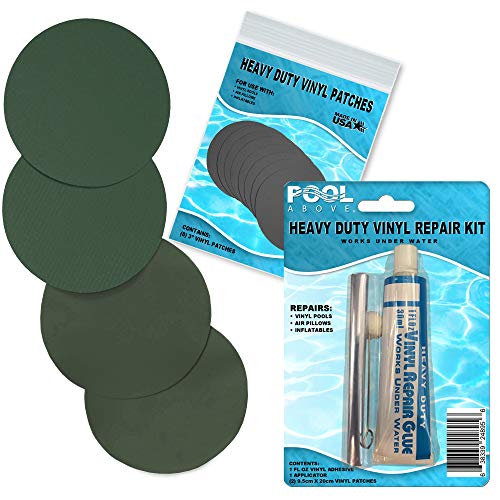 Pool Above Repair Kit for Prestige Downy Airbed | Vinyl glue | Forest Green Patches