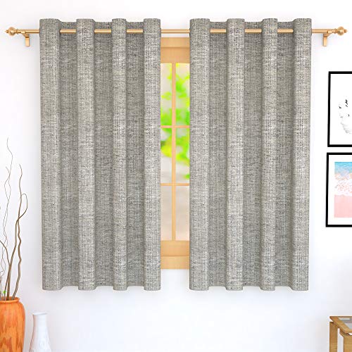 Image of Story@Home Bloom Collection Room Darkening Window Curtains 5 feet Long for Living Room, Bedroom, Kids Room - Silver Grey