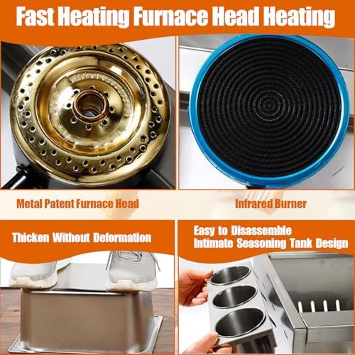 Commercial Twin-Basket Gas Fryer - Stainless Steel LPG Deep Fryer for Restaurants - Perfect for Fries, Donuts, Fish & More (Double Frying Capability)