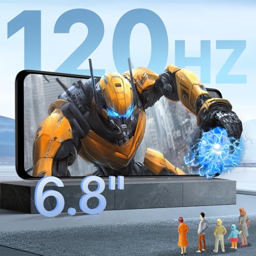 Image of UMIDIGI Note 100 5G Android 14 Cell Phone, 5G Dual SIM Unlocked Phone, 6.8 inch HD+120Hz Display,16(8+8) GB+256GB /TF 1TB Expend Smart Phone, 50MP Camera, Dual Mic, Fingerprint+AI Face Unlock(Black)
