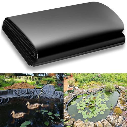 Drsyffsup Revestimiento para estanques de Exterior de 1x8m 2x4m 3x4m 5x6m 6x9m 7x10m 8x12m 10x15m, Membrana preformada para estanques de jardín de Alta Resistencia, de Color Negro(3x4m)