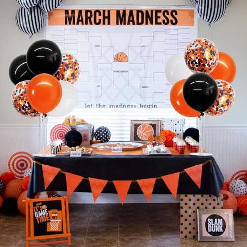 Image of TONIFUL Halloween Balloon Stand Black Orange Balloon Centerpiece for Table