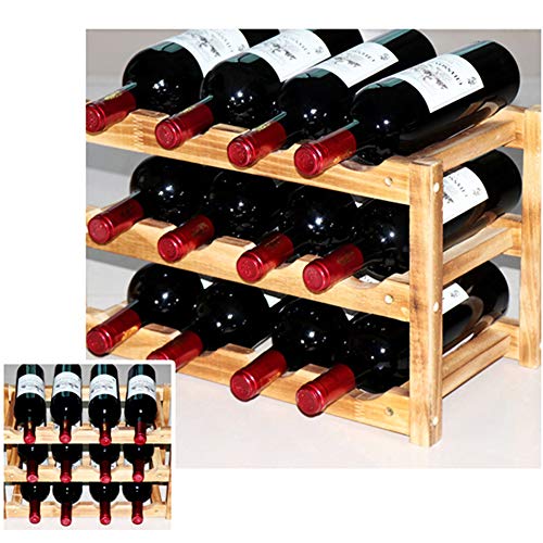 Soporte para 12 botellas de vino de madera miniatura 4