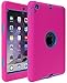 E LV Hybrid Armor Protection Defender Case Cover for iPad Mini / iPad Mini 2 / iPad Mini 3 with 1 Stylus and 1 Cleaning Cloth - [HOT PINK/TURQUOISE]