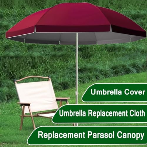 Wytrzymały zapasowy baldachim do parasola ogrodowego, 134 cm, tkanina Oxford, górna część parasola tarasowego, 8 żeber, odporny na warunki atmosferyczne, czerwony pokrowiec, łatwy w instalacji
