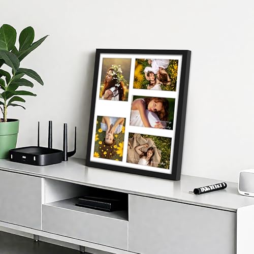 Image of DUENPY 13x16 Picture Frame 5x7 Collage Picture Frame Displays Five 5x7 inch Photos Collage Wall Decor Wall Hanging Black