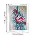 DIY 5D Diamond Painting by Number Kits, Painting Cross Stitch Full Drill Crystal Rhinestone Embroidery Pictures Arts Craft for Home Wall Decor Gift Colorful Flamingo (J4763-11.8X15.7in)