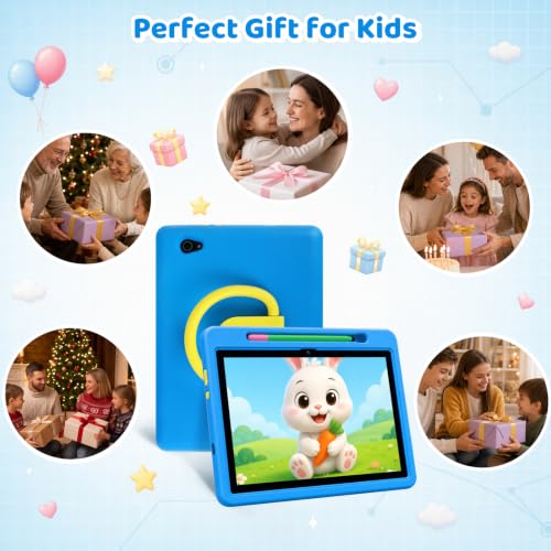 Image of Android 16 Kids Tablet HD 10 Inch with Stylus & Case, 24GB RAM 64GB ROM 1TB