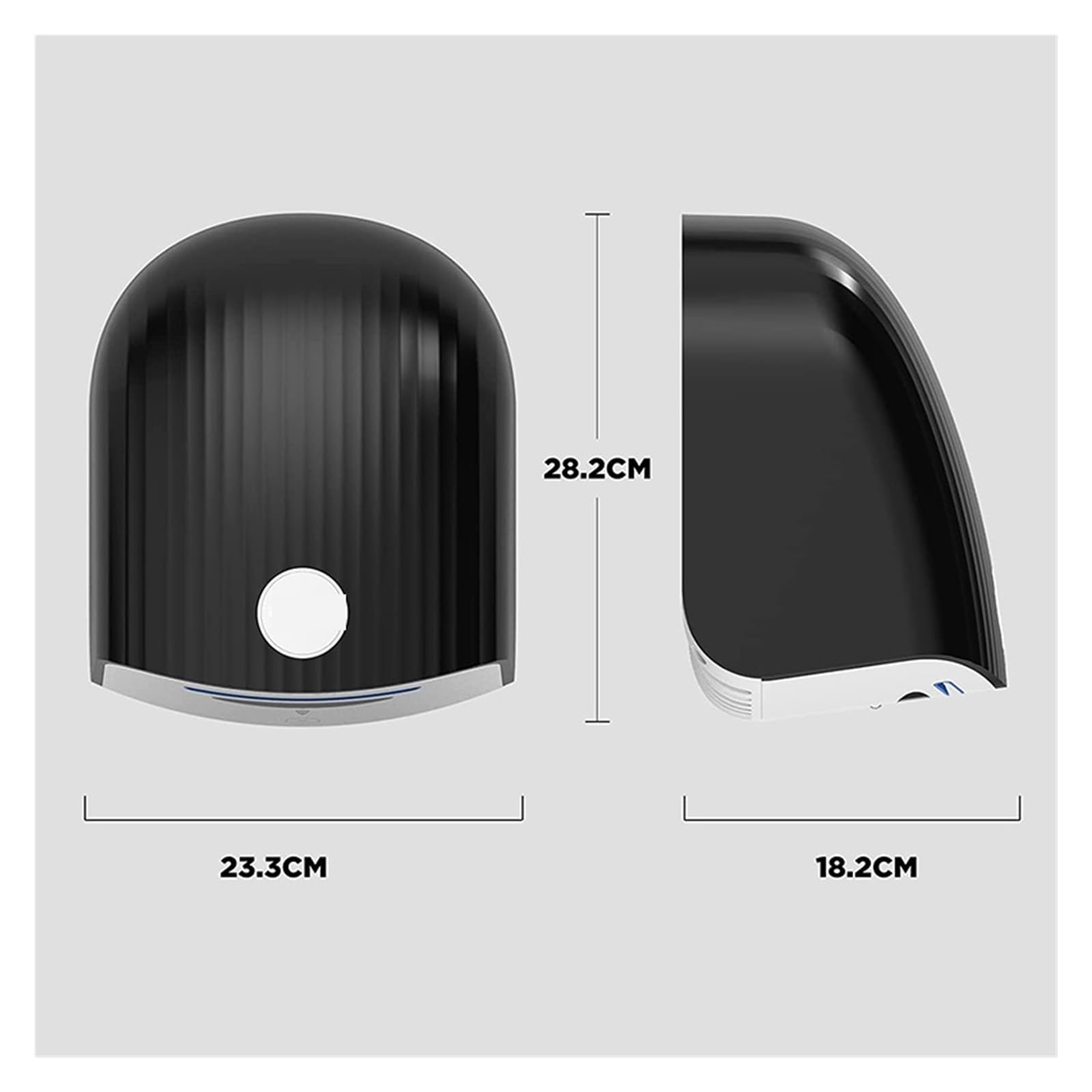 Suszarka do rąk, Automatyczna suszarka do rąk Gorący, zimny, szybki wiatr, Indukcyjne suszarki do rąk o mocy 1200 W do komercyjnych toalet łazienkowych,do toalet(Black hand dryer)