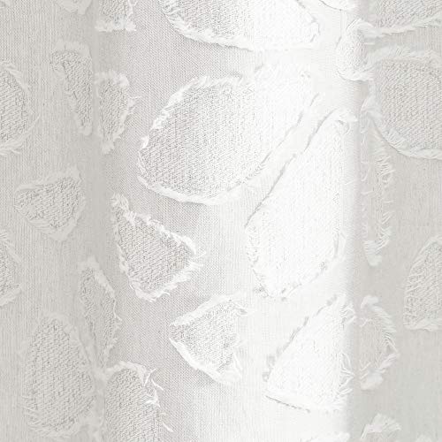 Peri Home 100% Cotton Fabric Shower Curtain For Bathroom, 72 X 72 Inches, White Clipped Floral #TOP3