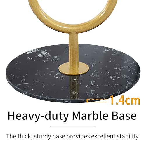JIAYUEJU Coat Rack Freestanding with Table & 6 Hooks, Corner Coat Tree, Heavy-duty Marble Base Coat Rack Stand for Bedroom Living Room Office Entryway 13.78 x 13.78 x 68.11 Inches (Gold) - Thumbnail 5