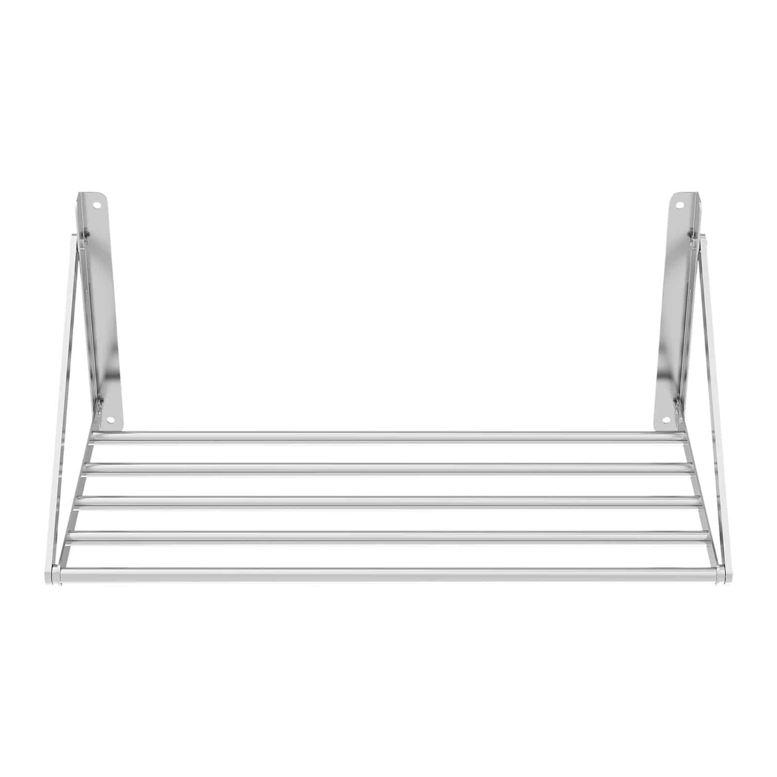 Royal Catering Étagère Murale Pliable Rabattable Pliante À Barres Barreaux RC-TFWH8045 (80 x 45 cm, Capacité De Charge 40 kg, Modèle À Barres De Suspension, Montage Mural, Acier Inoxydable)