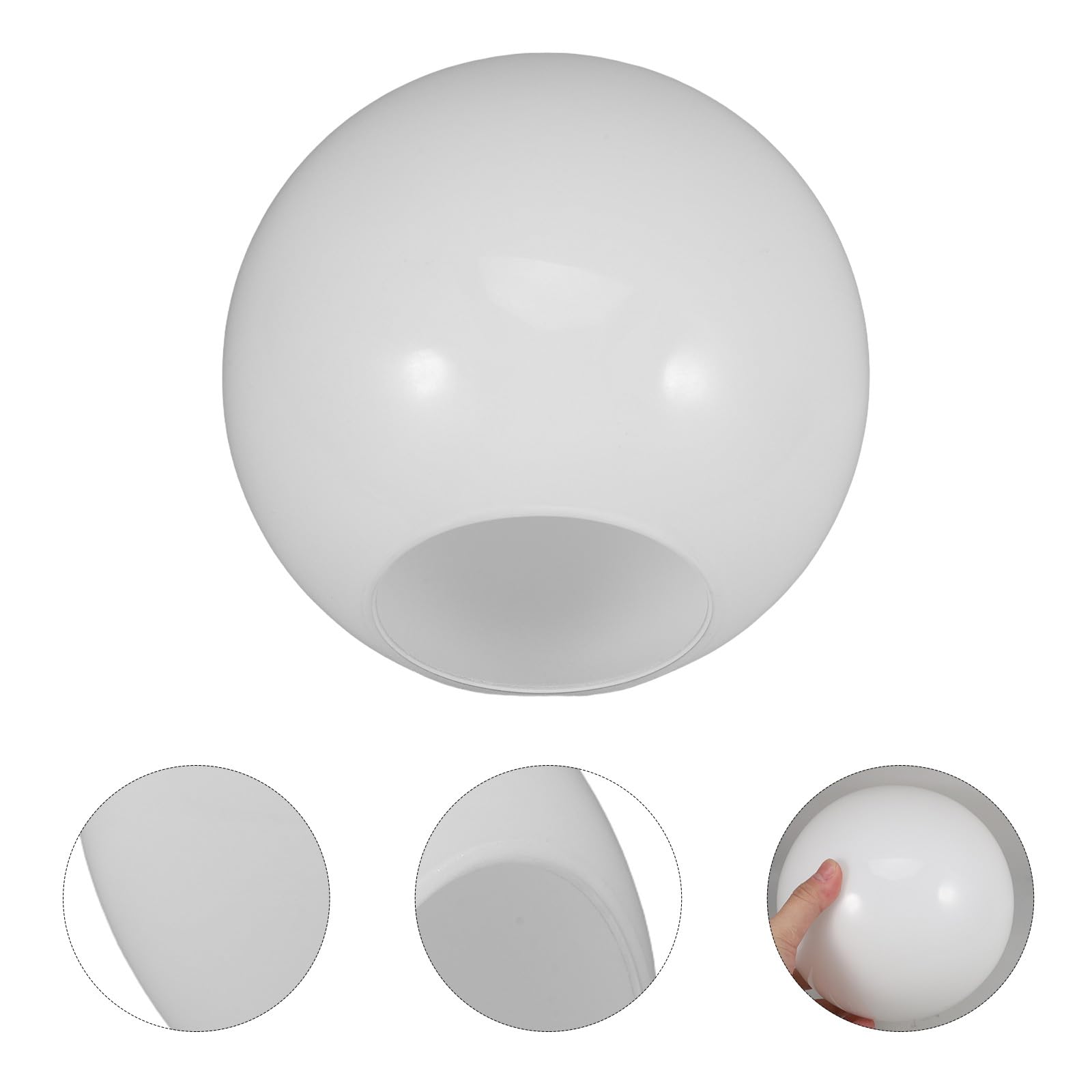 ibasenice Paralume in Vetro Sfera Bianco Opaco per Lampada E27, Resistente All'usura, Coprilampada Rotondo Elegante per Lampade da Tavolo e Lampadari