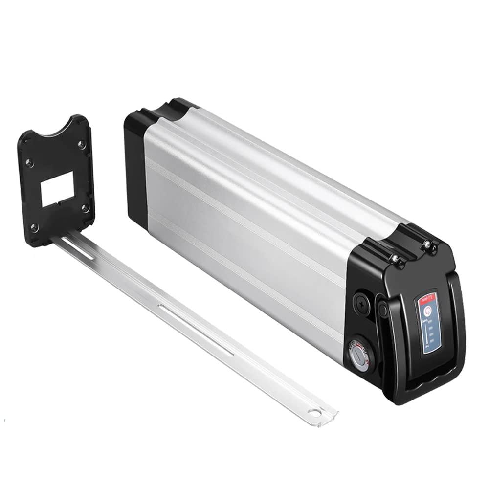 YUWYP Ebike Battery 48V 36V Silver Fish Ebike Battery 10Ah 15Ah Electric Bike Lithium Li-Ion Battery with Charger Electric Bicycle Battery for 250W 350W 500W 750W 1000W Motor,36v,15AH