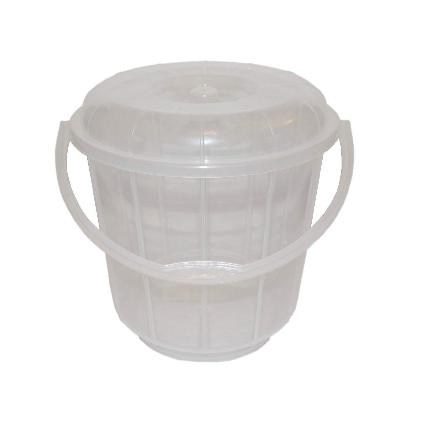 Muddy Hands Clear Multi Purpose Versatile Plastic Bucket With Lid & Carry Handle Kitchen Garden Cleaning Water Animal Bird Feed Pet Food Storage Container Box (7 Litre)