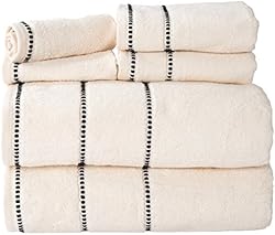 6PC Towel Set - 525GSM 100% Cotton Bathroom Essentials with 2 Bath Towels, 2 Hand Towels, and 2 Wash Cloths - 