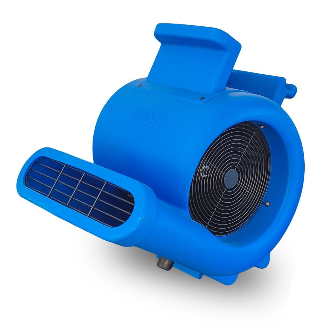 Aktobis WDH-AB10 Ventilatore turbo professionale | fino a 4.500 m³/h | Essicatore da pavimento potente, 3 angoli di flusso d'aria, impilabile | per l'asciugatura di edifici, cavità e moquette