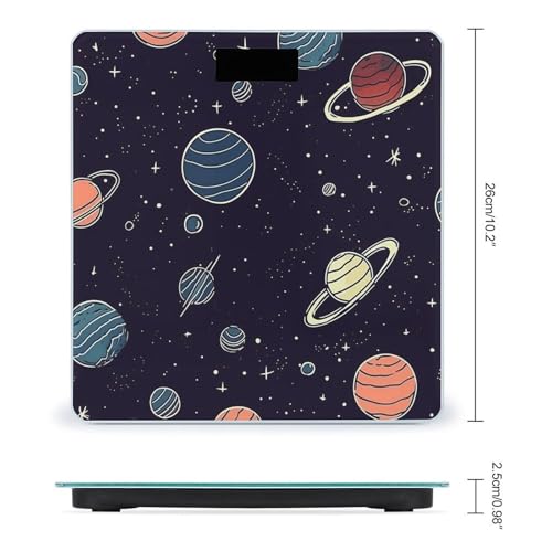 Báscula Digital de Baño con Patrón Espacial y Vidrio Templado miniatura 2