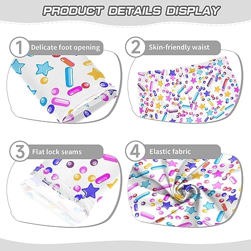 Girl's Leggings Sprinkle Candy Dessert Kids Yoga Pants Leggings Dance Active Ballet Tights for Child Teens 4T3