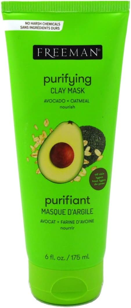 Freeman Feeling Beautiful Facial Clay Masque Avocado & Oatmeal 6 oz ( Pack of 6)