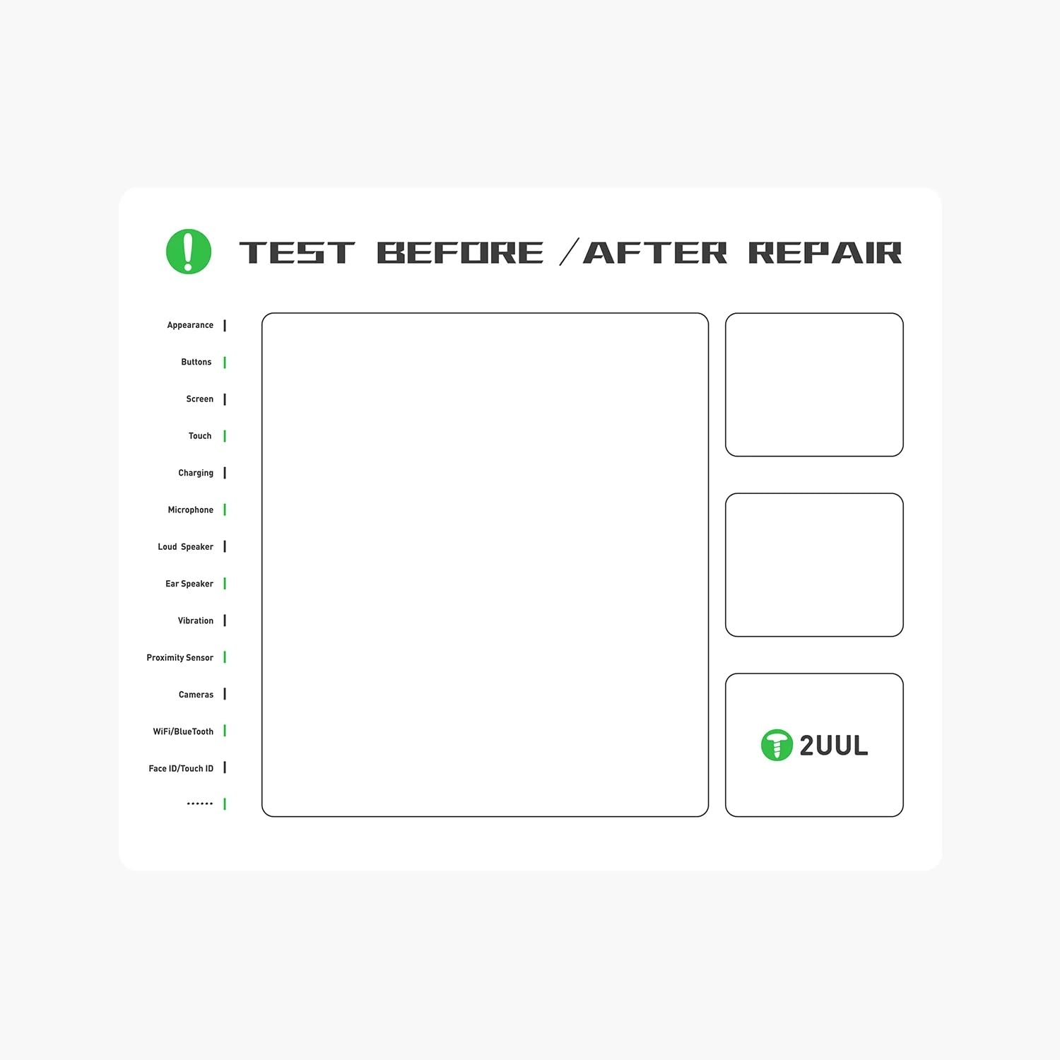 Pro-Grade Repair Magnetic Mat with Test Checklist for Store Screws Safely useful in Mobile, Laptop and Other Electronics Repairing Work - White 300mm x 250mm-image-19