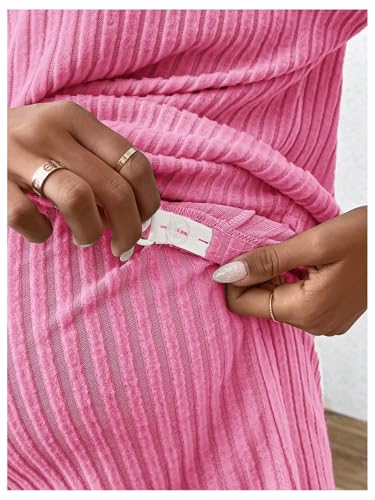 Image of MakeMeChic Women's Maternity 2 Piece Outfits Summer Short Sleeve Rib Knit Tee Top and Short Lounge Sets Clothes