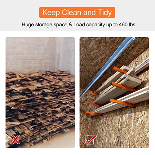 Ultrawall Wall Mount Wood Organizer And Lumber Storage Metal Rack With 3-Level - Indoor & Outdoor Use, 4 Pack #TOP4