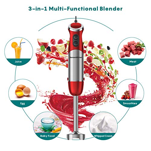 Bonsenkitchen-3-en-1-Batidora-de-Mano-Inmersion-800-W-Batidora-Multifuncional-con-Cuchillas-de-Acero-Inoxidable-304-Vaso-de-Mezcla-600-ml-Picadora-de-Alimentos-de-500-ml-Taza-de-HB8011