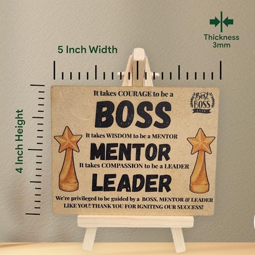 Wooden Desk Plaque with Easel – BOSS MENTOR LEADER Gift Plaque by tinydabba - 3